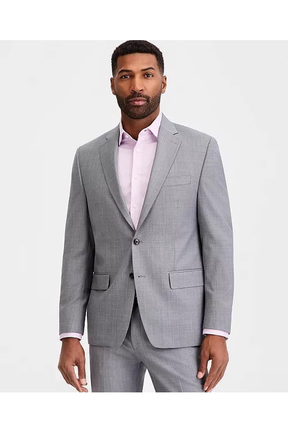 Mens Classic fit Wool Suit Jacket Blazer 46 R Light Gray Solid