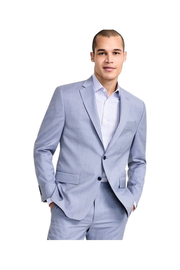 Mens Classic fit Suit Jacket Blazer 46 R Light Blue Solid