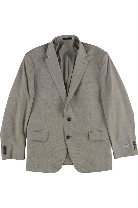 Mens Classic fit Suit Jacket Blazer 48 R Beige Solid Stretch