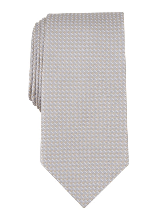 Mens Classic fit Tie Necktie One Size Beige Mini Pattern