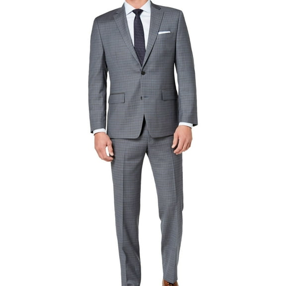 Michael Kors Mens Classic-fit Two Button Blazer Jacket, Grey, 46 Regular