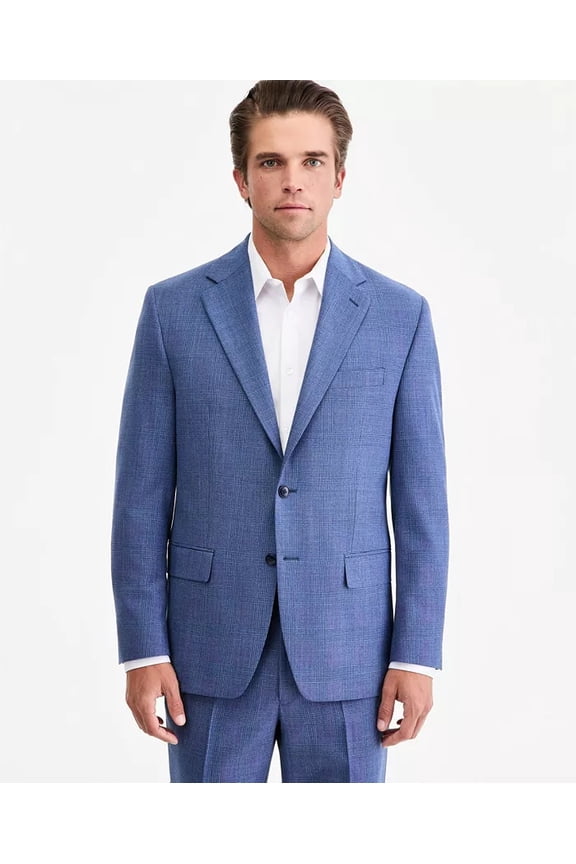 Mens Classic fit Wool Suit Jacket Blazer 42 R Blue Plaid
