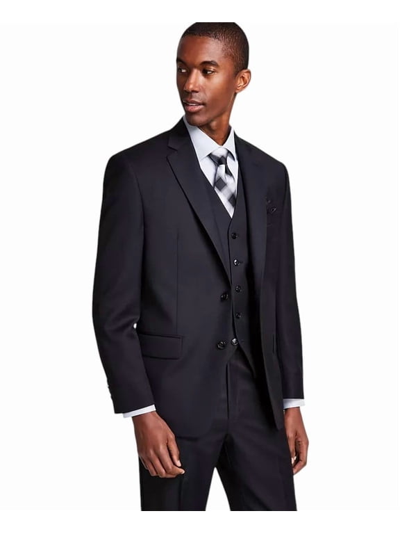 Mens Classic fit Wool Suit Jacket Blazer 46 L Extra Long Black
