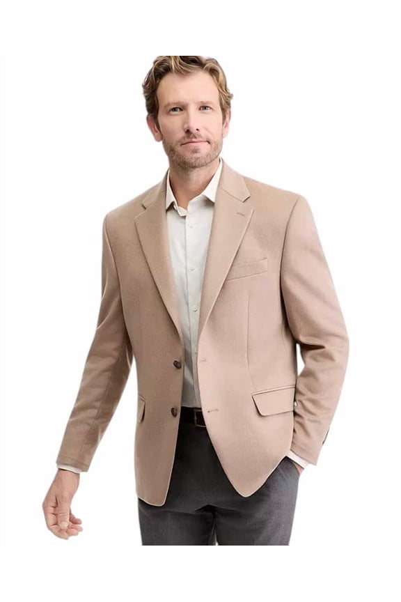 Mens Classic fit Wool Cashmere Sport Coat Blazer 54 R Camel Brown