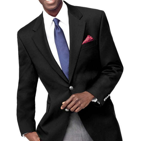 Michael Kors Mens Designer Two Button Blazer Jacket, Black, 36 Short