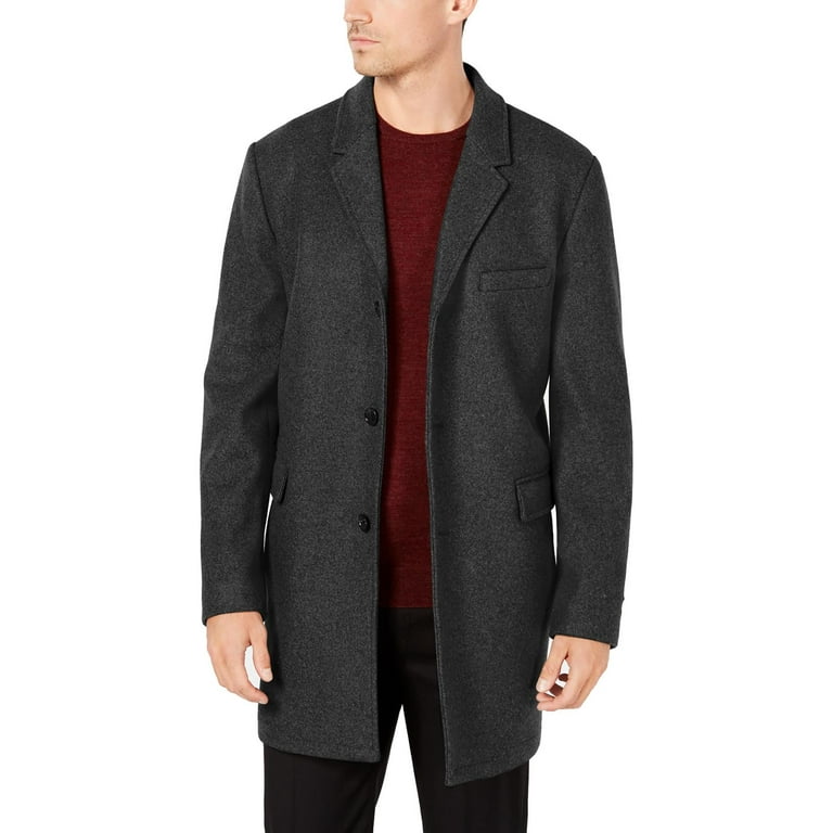 Michael Kors Mens Ghent Wool Blend Slim Fit Overcoat