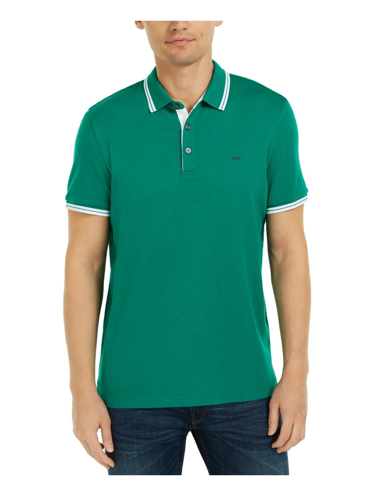Michael Kors Mens Greenwich Monogram Short Sleeves Polo