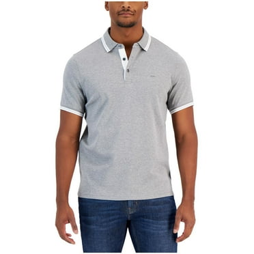 Michael Kors Mens Greenwich Polo Shirt, Grey, X-Large