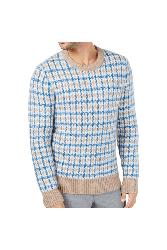 Mens Guncheck Pullover Sweater, Multicoloured, Large