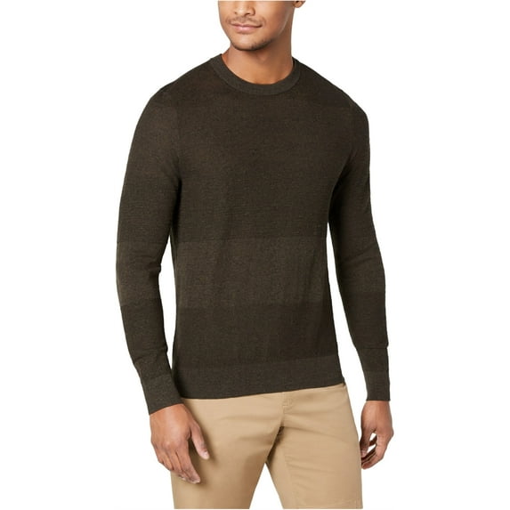 Michael Kors Mens Mix Stitch Pullover Sweater, Green, Small