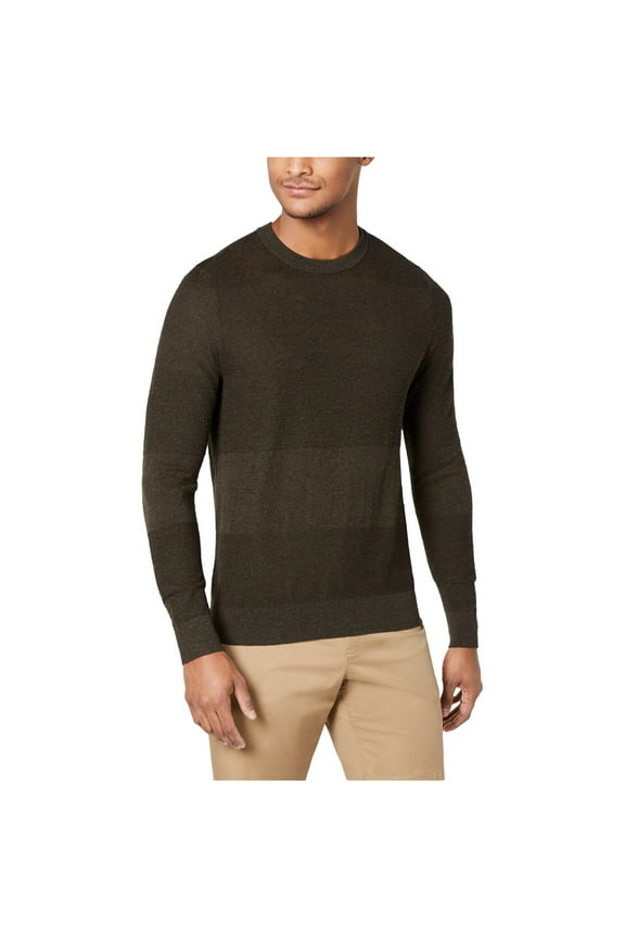 Mens Mix Stitch Pullover Sweater, Green, X-Large