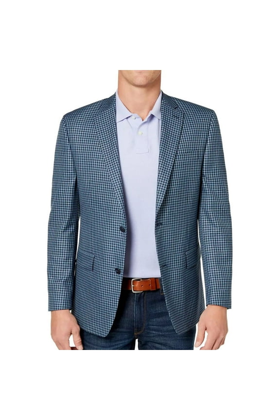Mens Modern Fit Two Button Blazer Jacket, Blue, 40 Regular