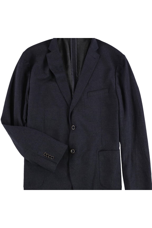 Mens Modern Fit Stretch Two Button Blazer Jacket, Blue, 48 Long