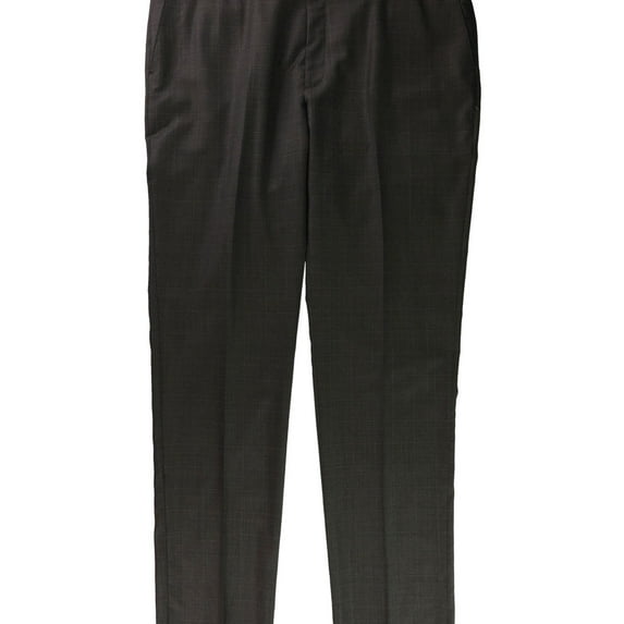 Michael Kors Mens Plaid Dress Pants Slacks, Brown, 42W x UnfinishedL