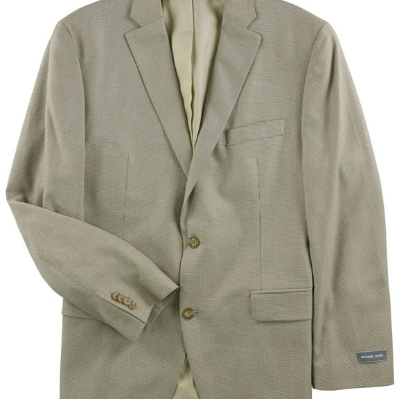 Michael Kors Mens Polyester Two Button Blazer Jacket, Beige, 42 Regular
