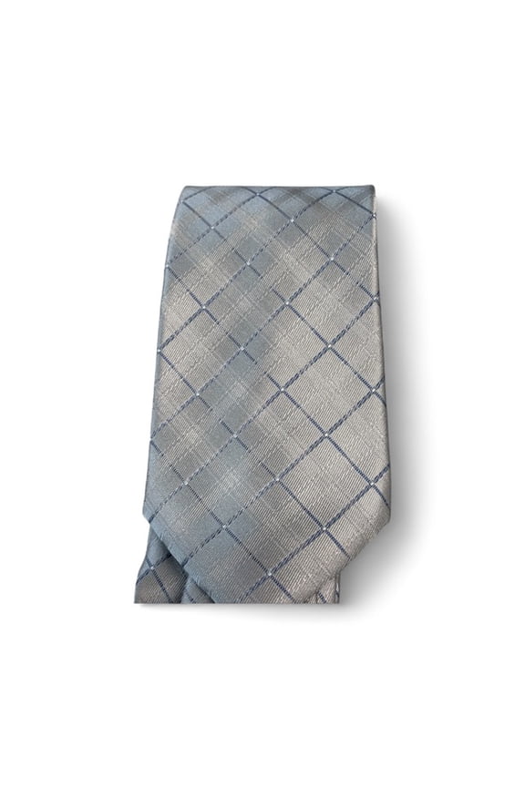 Mens Regular fit Tie Necktie One Size Grey Blue Argyle/Diamond