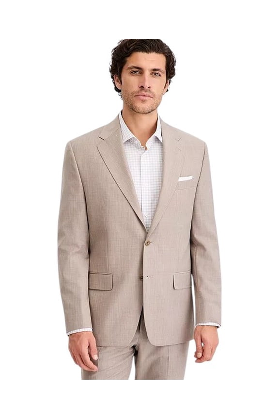 Mens Regular fit Wool Suit Jacket Blazer 40 S Tan Light Brown Solid