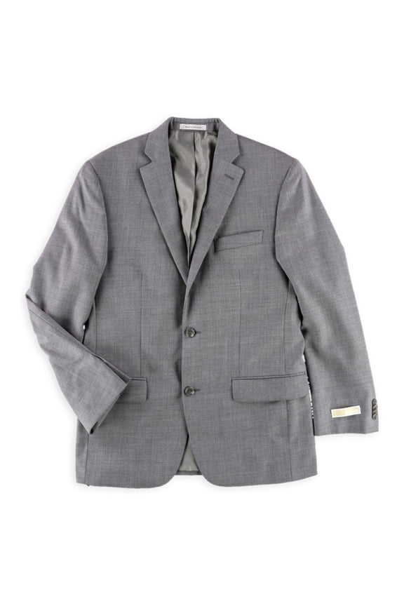 Mens Sharkskin Classic Fit Two Button Blazer Jacket, Grey, 38 Regular