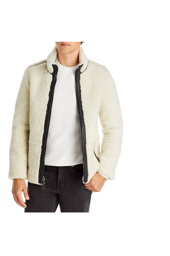 Mens Shearling Jacket Real Sherpa 100% Real Lamb Leather B4HP $2000 (Regular,XL)