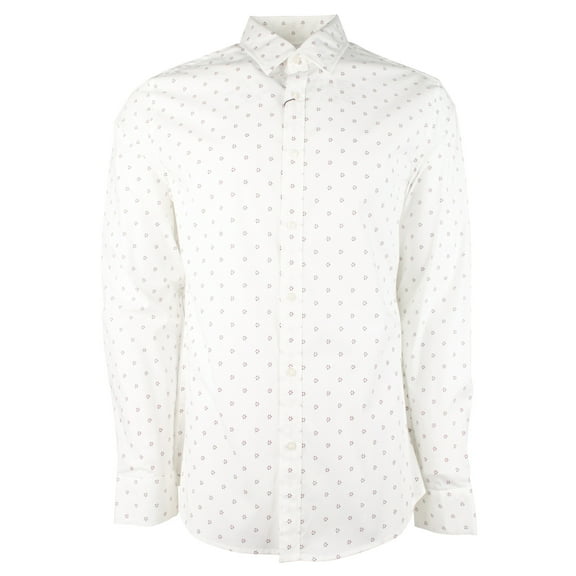 Men's Stretch Slim Fit Long Sleeve Shirt Wht XL