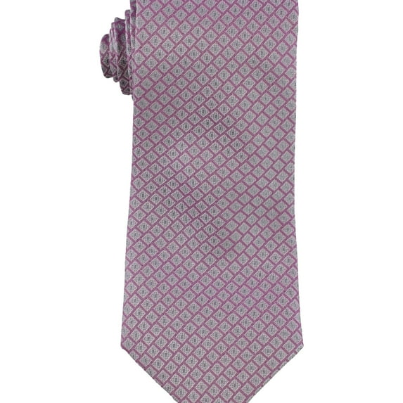 Michael Kors Mens Square Print Self-tied Necktie, Pink, One Size