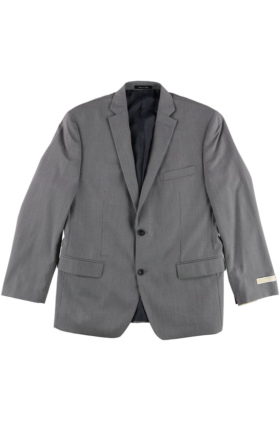 Mens Stripe Two Button Blazer Jacket, Grey, 42 Regular