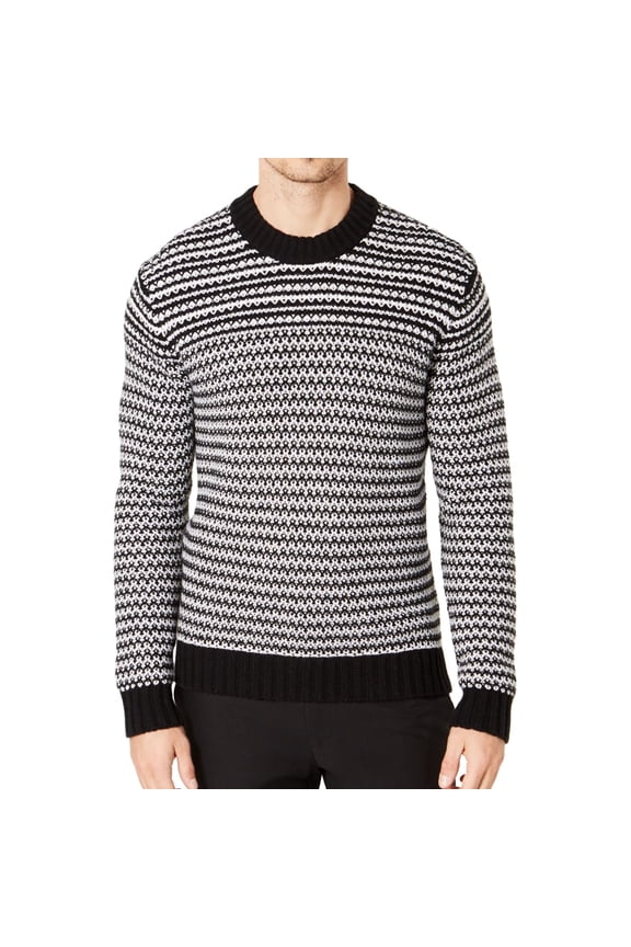 Mens Striped Pullover Sweater, Multicoloured, X-Large