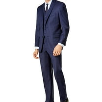 Michael Kors Mens Tonal Plaid Two Button Blazer Jacket, Blue, 40 Short