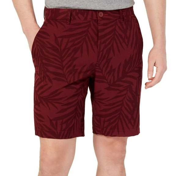 Michael Kors Mens Travel Casual Chino Shorts, Red, 30