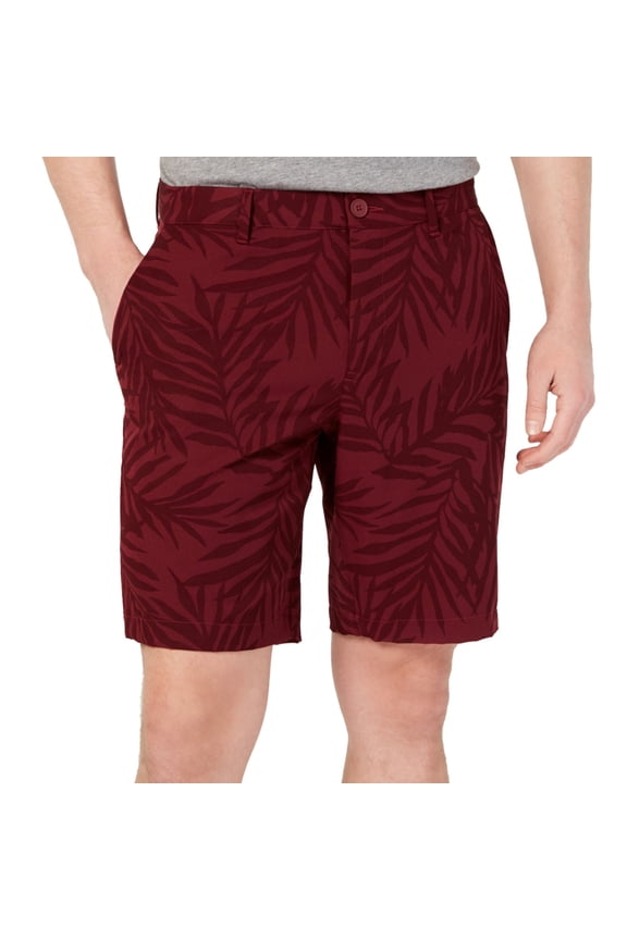 Mens Travel Casual Chino Shorts, Red, 30