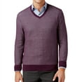 thumbnail image 1 of Michael Kors Mens Tuck Stitch Pullover Sweater, Purple, Large, 1 of 2