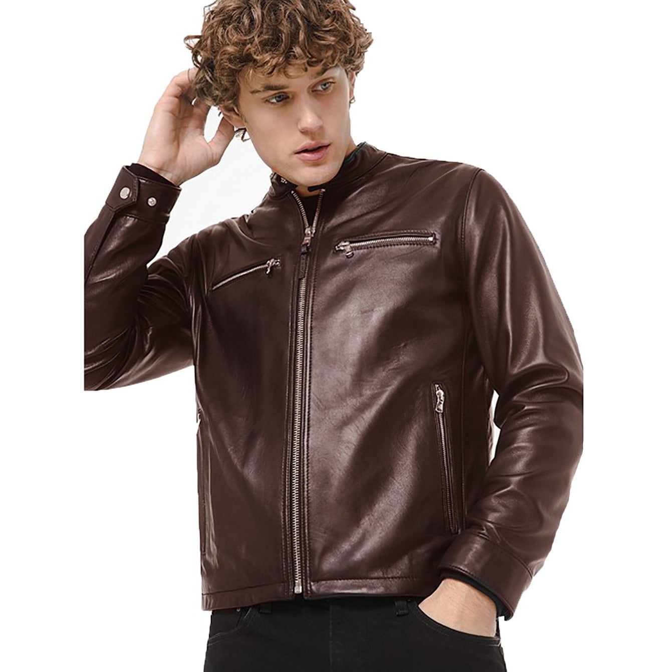 Michael Kors Mens Shearling Jacket Real Sherpa 100 Real Lamb Leather B4HP 2000 Regular S Walmart