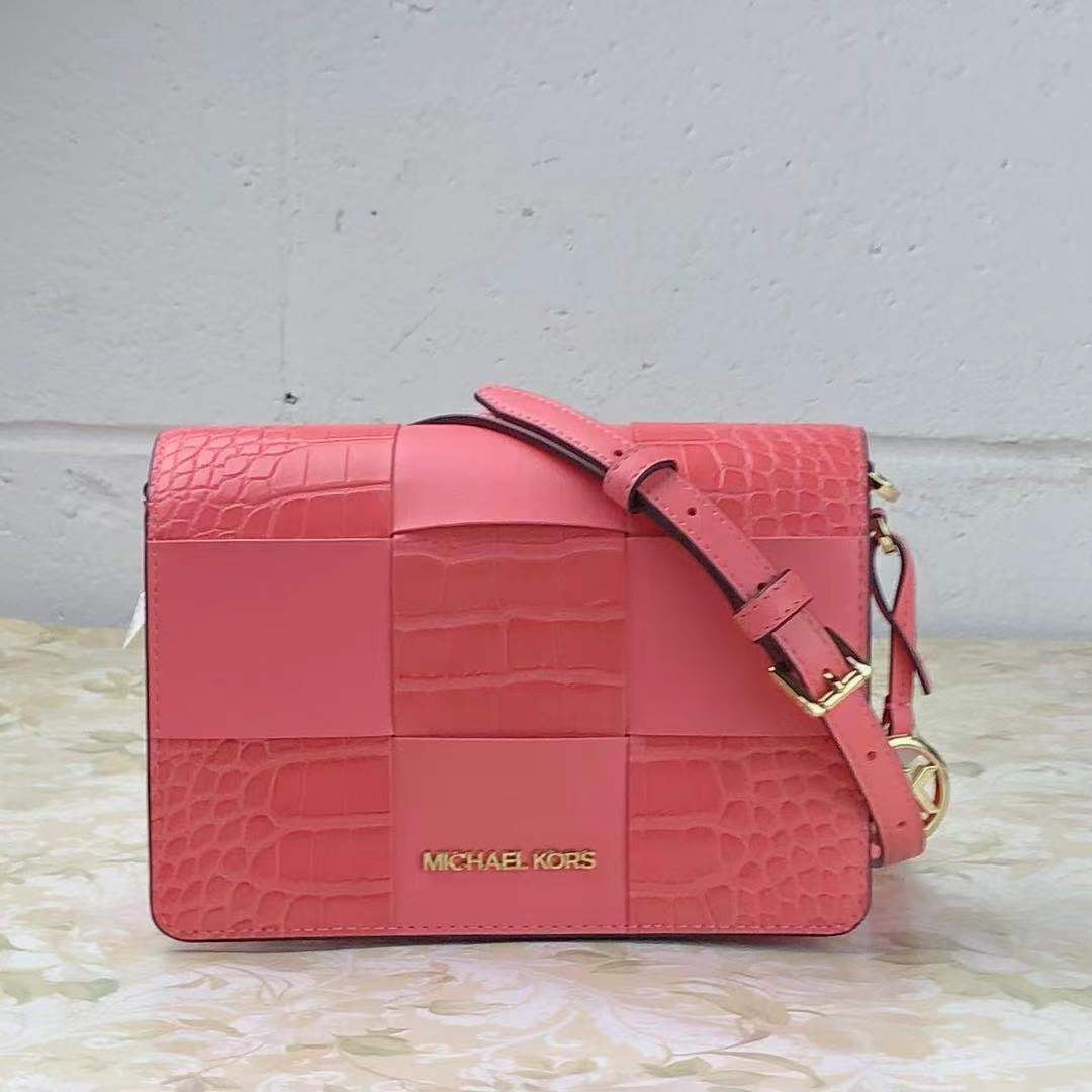 Michael Kors Mercer Small Patent Leather Crocodile Print Flap