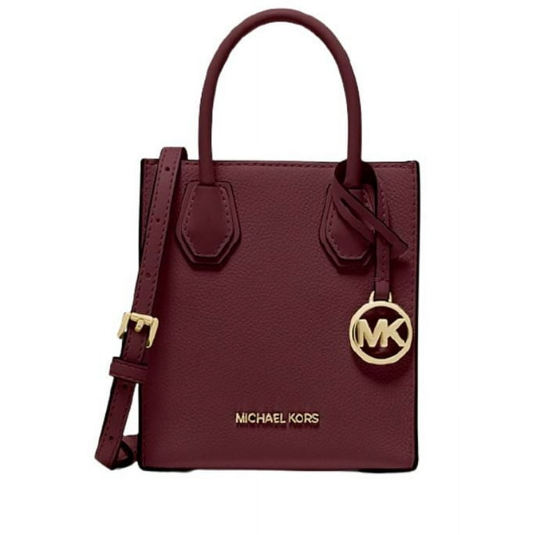 Michael Kors Mercer Extra-Small Pebbled Leather Crossbody Bag (Merlot)