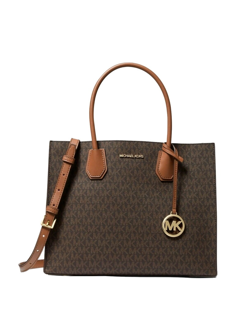 Michael Kors Mercer Large Brown Convertible Tote Bag - Walmart.com