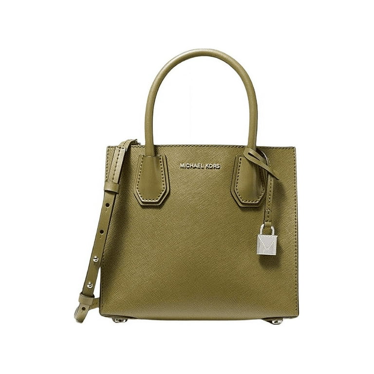 MICHAEL KORS MERCER MEDIUM MESSENGER CROSSBODY SATCHEL BAG GREEN LEATHER  GOLD