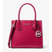 Michael Kors Satchel Medium Leather Mercer Messenger Handbag Crossbody Raspberry