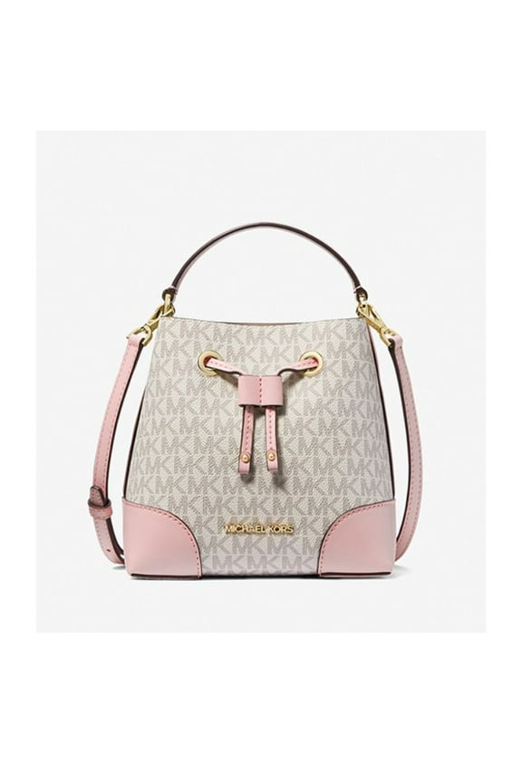 Mercer Small Powder Blush Multi PVC Bucket Crossbody Handbag Purse