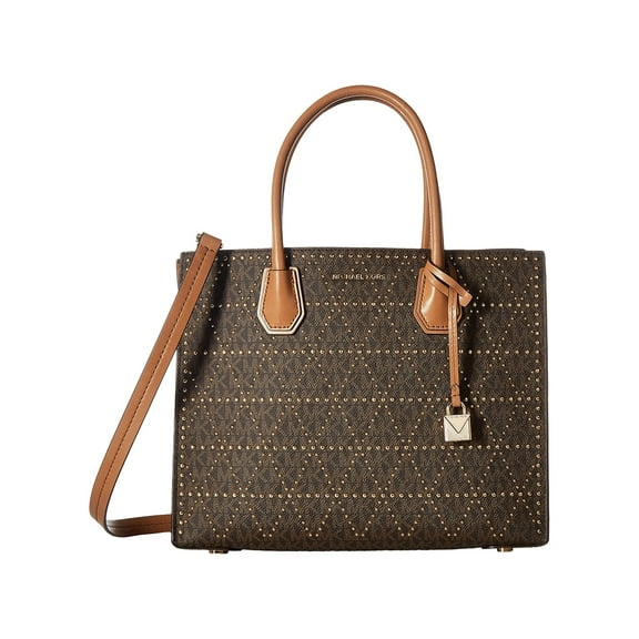 Michael Kors Mercer Stud & Grommet Large Convertible Tote (Brown)