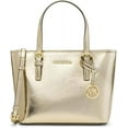 thumbnail image 1 of Michael Kors Metallic Smooth Leather Solid Print Carryall Tote Convertible Handbag, Gold, 1 of 4