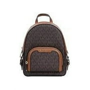 Michael Kors Michael Kors Jaycee Mini XS Brown Signature PVC Zip Pocket Shoulder Backpack Womens Bag