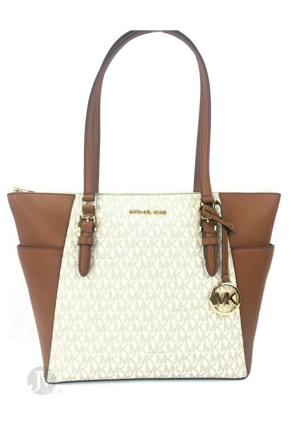 Michael Kors Women Leather Shoulder Tote Bag Purse Handbag+Double Zipper Wallet