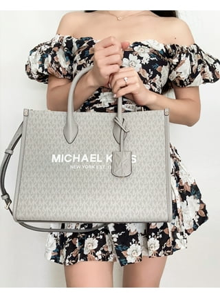 Michael Michael Kors Mott Metallic Deco Chain Swing Shoulder Bag Black Silver