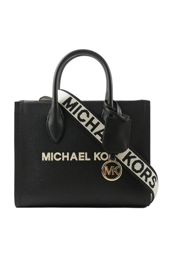 Mirella Small Top Zip Satchel Crossbody Bag in Pebbled Leather (Black)