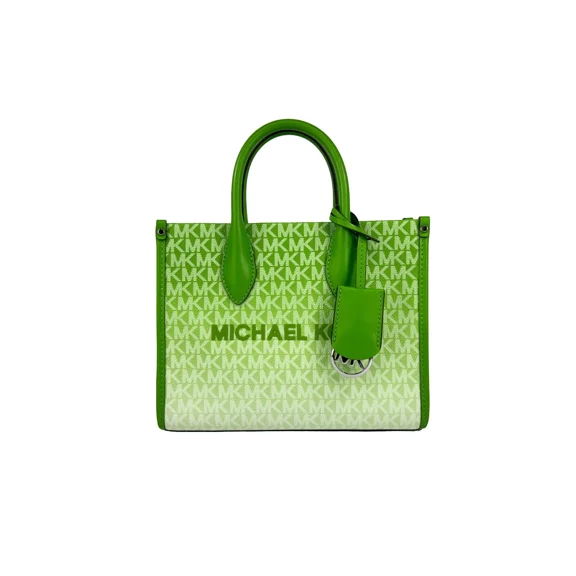 Michael Kors Mirella XS Leather Top Zip Shopper Tote Bag (Jungle Green)