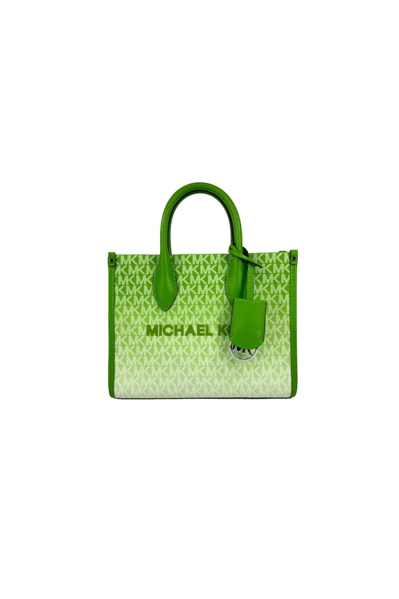 Mirella XS Leather Top Zip Shopper Tote Bag (Jungle Green)
