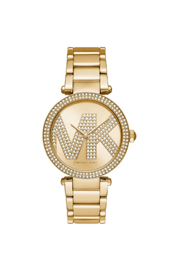 Mk6659 Gold Mk Logo Glitz Dial Gold Stainless Bracelet Womens Watch