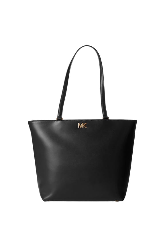 Mott Medium Leather Tote Black