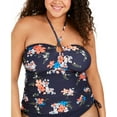 thumbnail image 1 of Michael Kors NEW NAVY MULTI Plus Size Printed Halter Tankini Swim Top, US 18W, 1 of 2