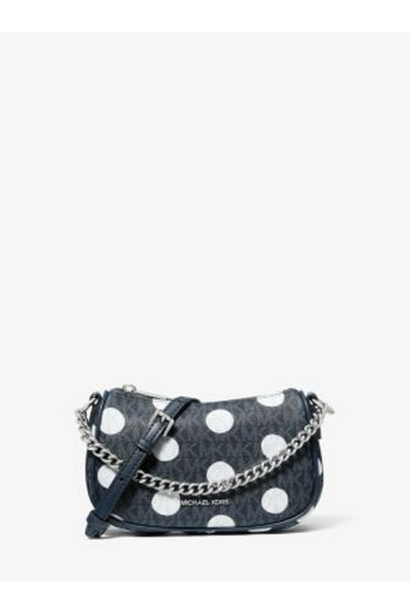 Outlet Carmela Small Polka Dot and Signature Logo Pochette - Navy